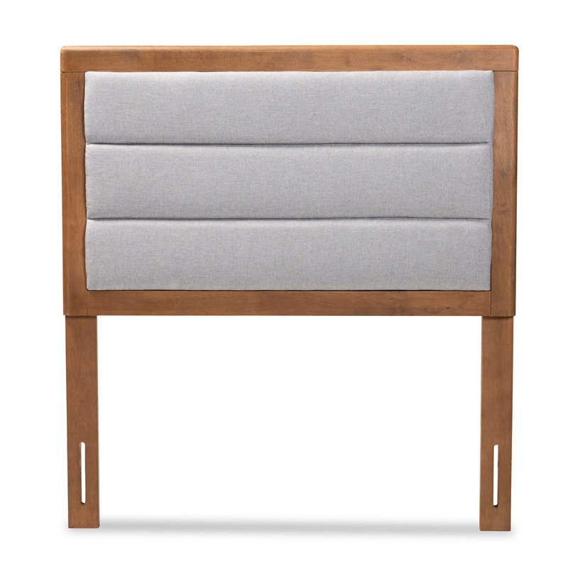 Baxton Studio Dexter Light Gray and Brown Finished Wood Twin Size Headboard