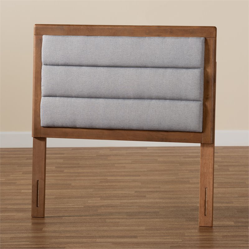 Baxton Studio Dexter Light Gray and Brown Finished Wood Twin Size Headboard