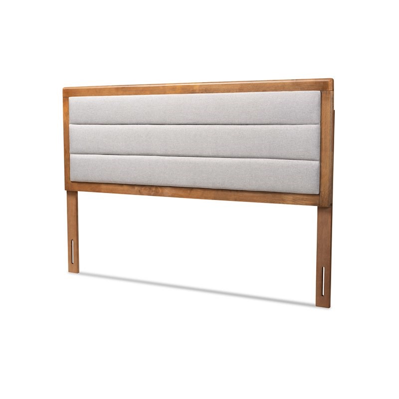 Baxton Studio Dexter Light Gray and Brown Finished Wood King Size Headboard