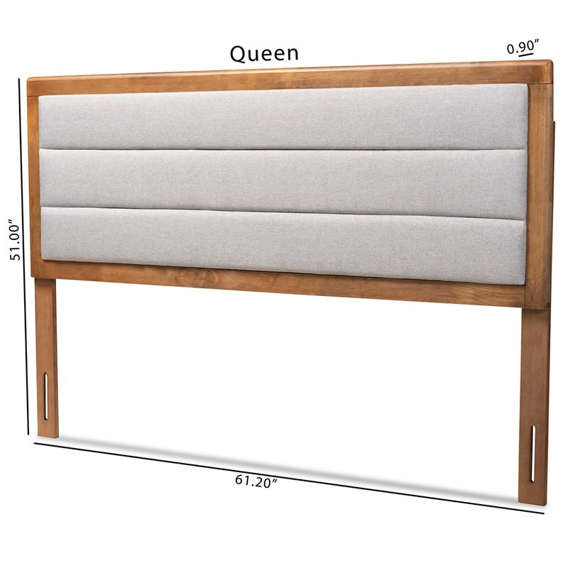 Baxton Studio Dexter Light Gray and Brown Finished Wood King Size Headboard