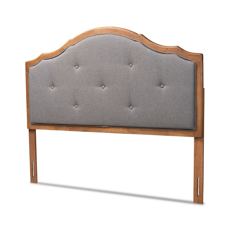 Baxton Studio Gala Dark Gray and Brown Finished Wood Queen Size Arched Headboard