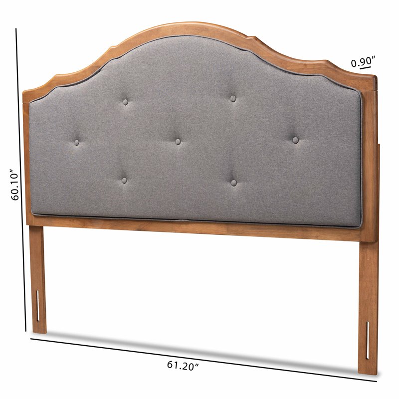 Baxton Studio Gala Dark Gray and Brown Finished Wood Queen Size Arched Headboard