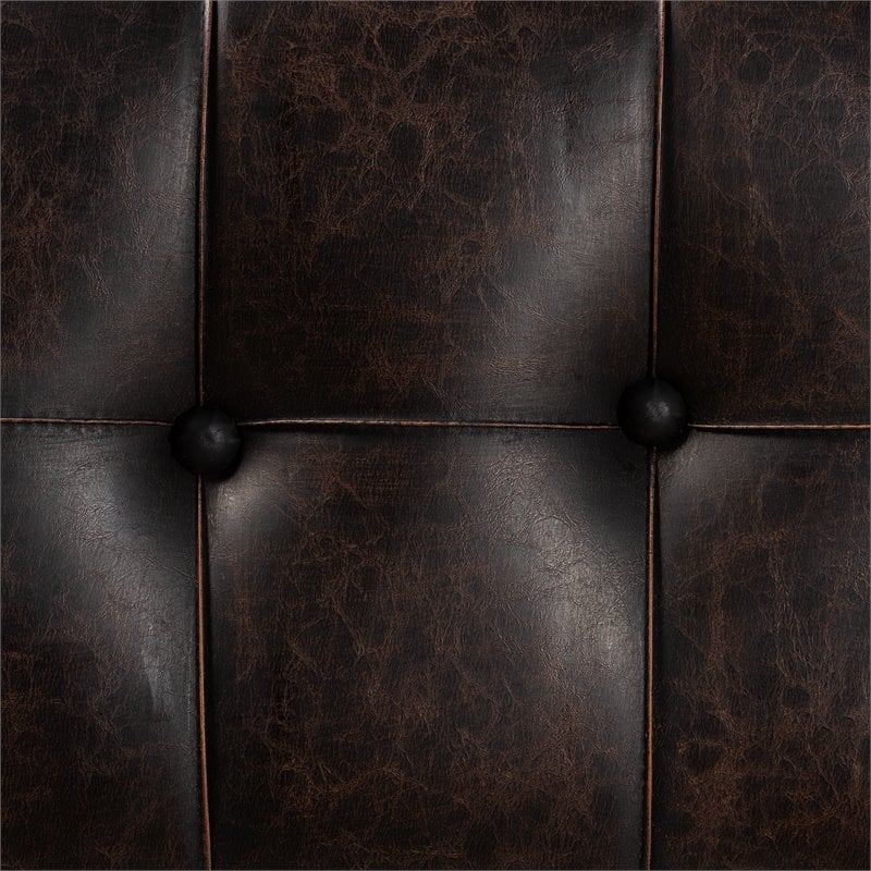 Baxton Studio Edmund Rustic Dark Brown Finished Wood Storage Ottoman
