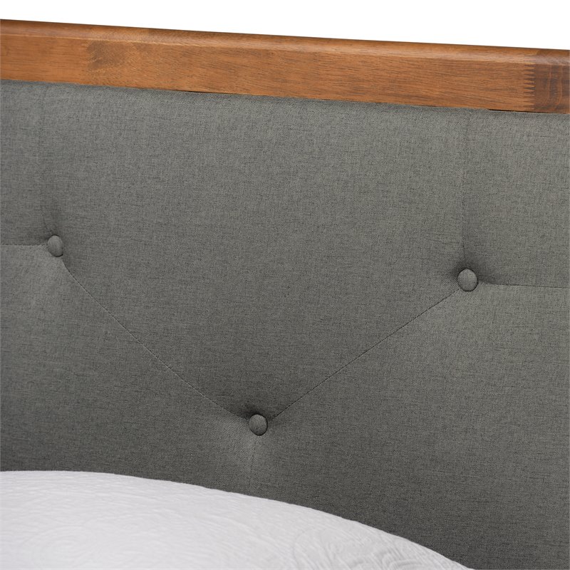 Baxton Studio Saul Dark Grey and Brown Finished Wood Twin Size Platform Bed