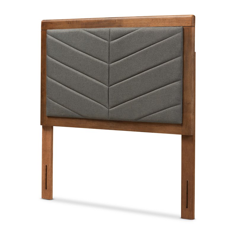 Baxton Studio Iden Dark Grey and Walnut Brown Finished Wood Twin Size Headboard