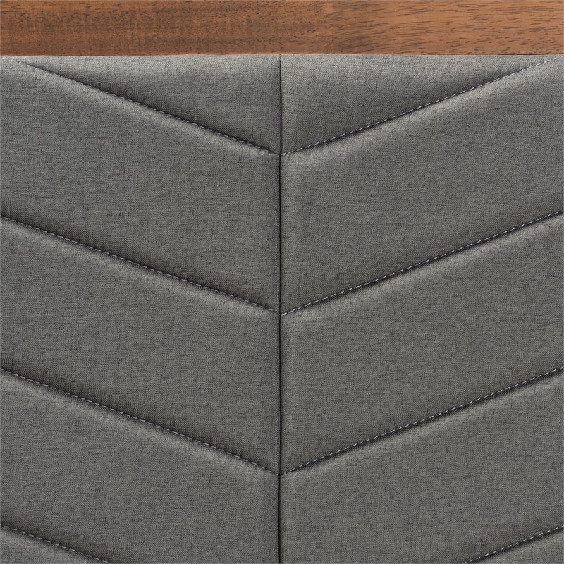 Baxton Studio Iden Dark Grey and Walnut Brown Finished Wood Twin Size Headboard