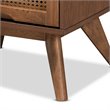 Baxton Studio Brown Finished Wood and Synthetic Rattan 2-Drawer Nightstand
