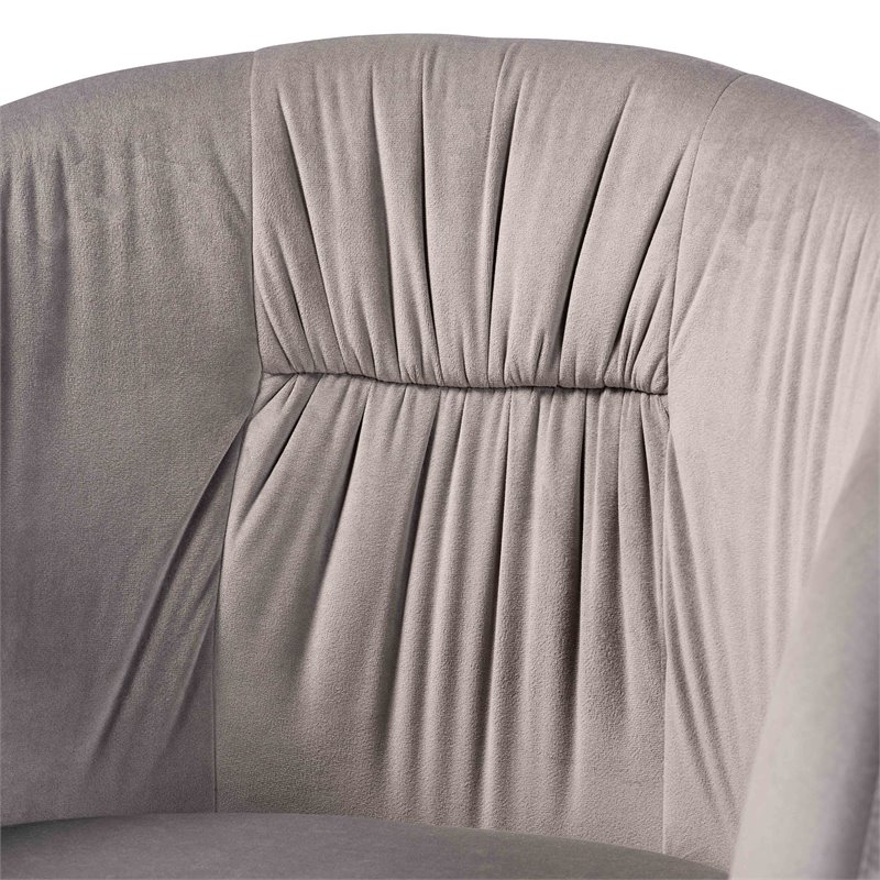 Baxton Studio Ballard Grey Velvet Fabric and Gold Finished Metal Dining Chair