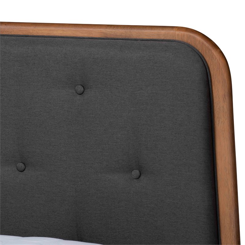 Baxton Studio Diantha Dark Grey and Brown Finished Wood King Size Platform Bed