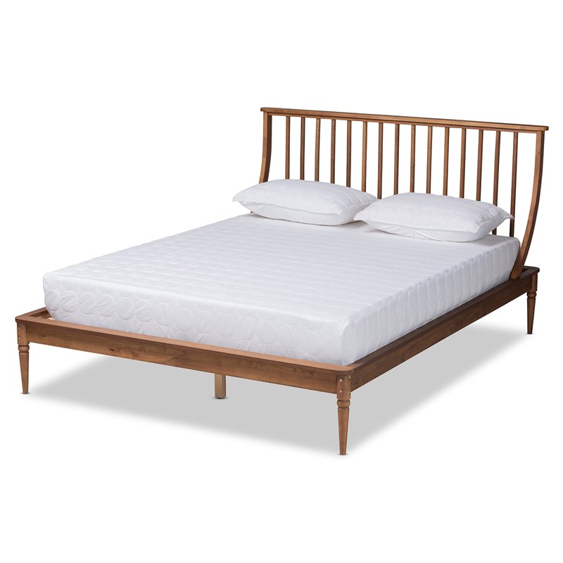 Baxton Studio Abel Walnut Brown Finished Wood Full Size Platform Bed