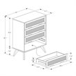 Baxton Studio Barrett Brown Finished Wood and Synthetic Rattan 4-Drawer Chest