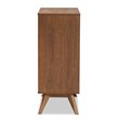 Baxton Studio Barrett Brown Finished Wood and Synthetic Rattan 4-Drawer Chest