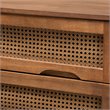 Baxton Studio Barrett Brown Finished Wood and Synthetic Rattan 4-Drawer Chest