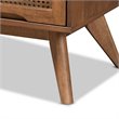 Baxton Studio Barrett Brown Finished Wood and Synthetic Rattan 4-Drawer Chest
