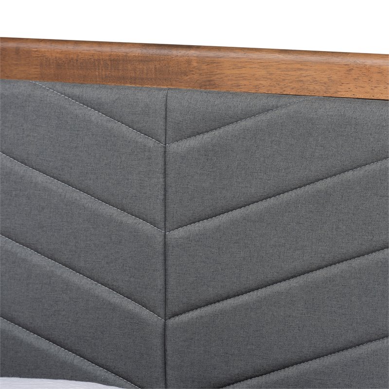 Baxton Studio Tasha Dark Grey and brown Finished Wood Twin Size Platform Bed