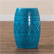 Baxton Studio Lavinia Blue Finished Metal Outdoor Side Table