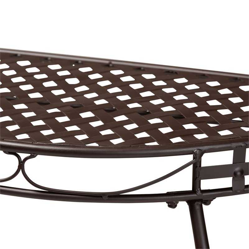 Baxton Studio Laraine Brown Metal Outdoor Console Table
