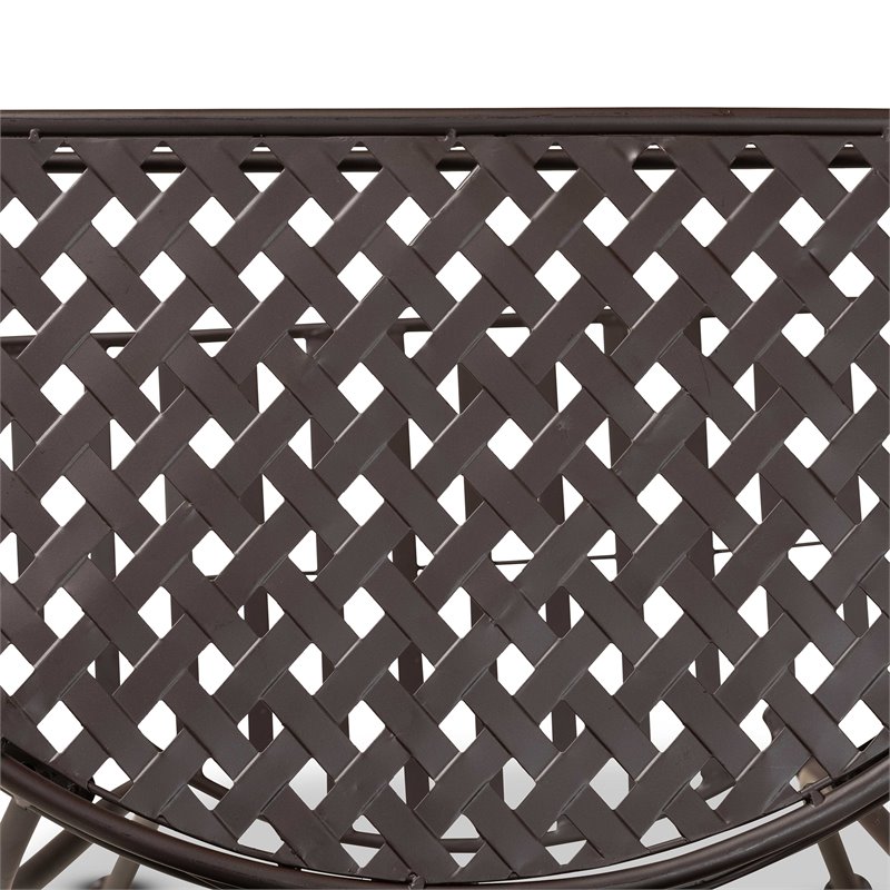 Baxton Studio Laraine Brown Metal Outdoor Console Table