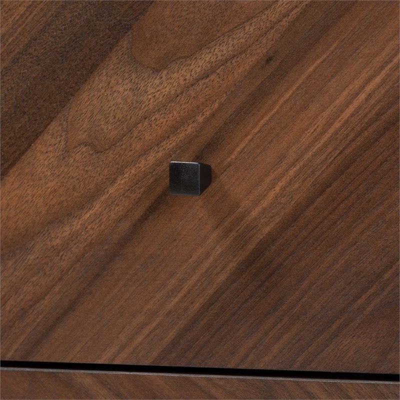 Baxton Studio Hartman Walnut Brown Finished Wood 2-Drawer Nightstand