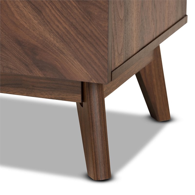 Baxton Studio Hartman Walnut Brown Finished Wood 2-Drawer Nightstand