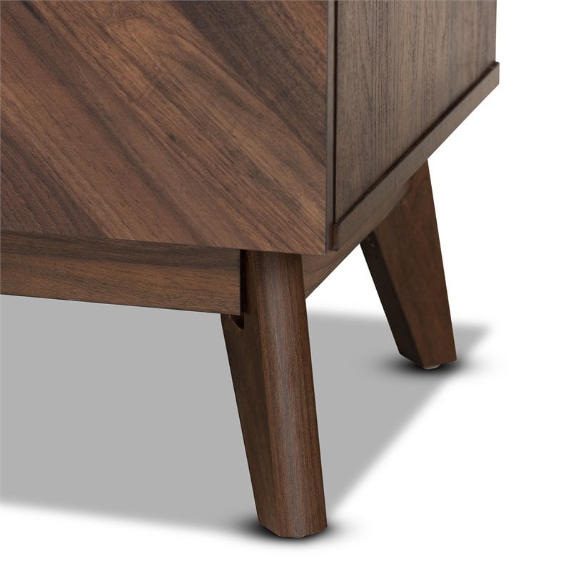 Baxton Studio Hartman Walnut Brown Finished Wood 5-Drawer Storage Chest