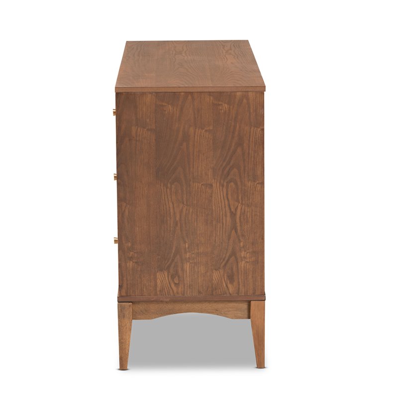 Baxton Studio Landis Ash Walnut Finished Wood 6-Drawer Dresser