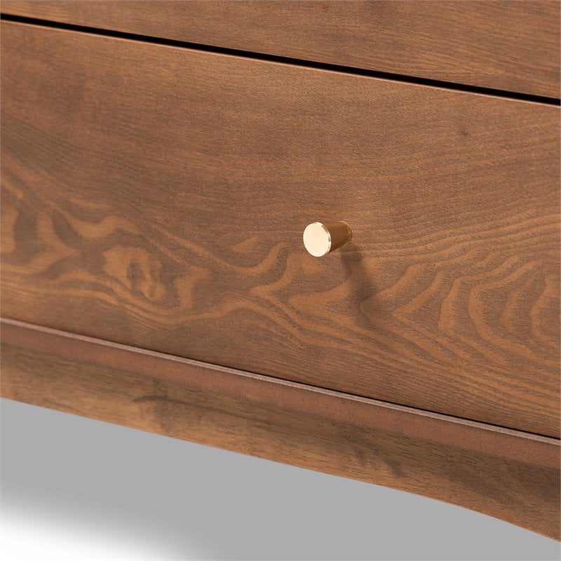 Baxton Studio Landis Ash Walnut Finished Wood 6-Drawer Dresser