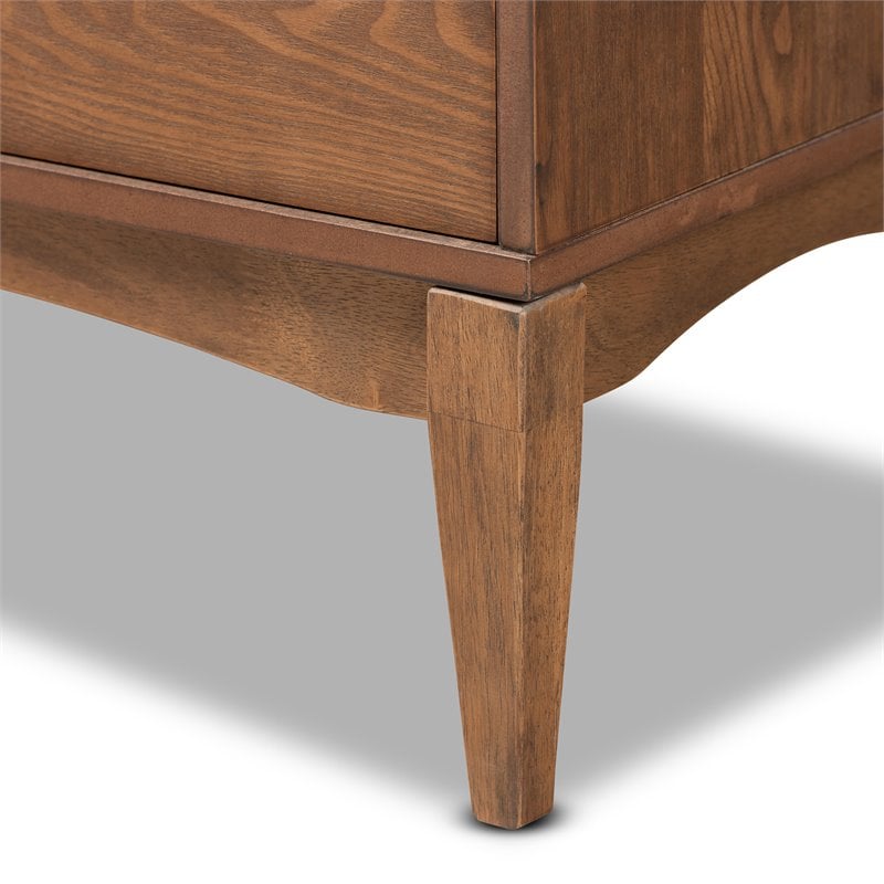 Baxton Studio Landis Ash Walnut Finished Wood 6-Drawer Dresser