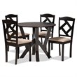 Baxton Studio Riona Dark Brown Finished Wood 5-Piece Dining Set
