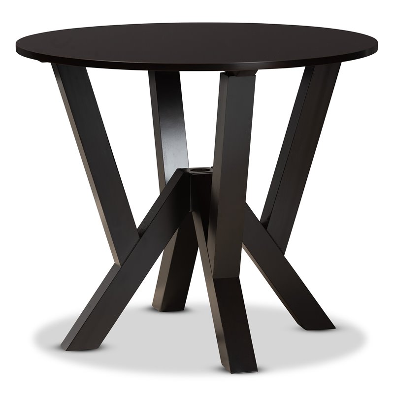 Baxton Studio Riona Dark Brown Finished Wood 5-Piece Dining Set