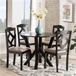 Baxton Studio Riona Dark Brown Finished Wood 5-Piece Dining Set