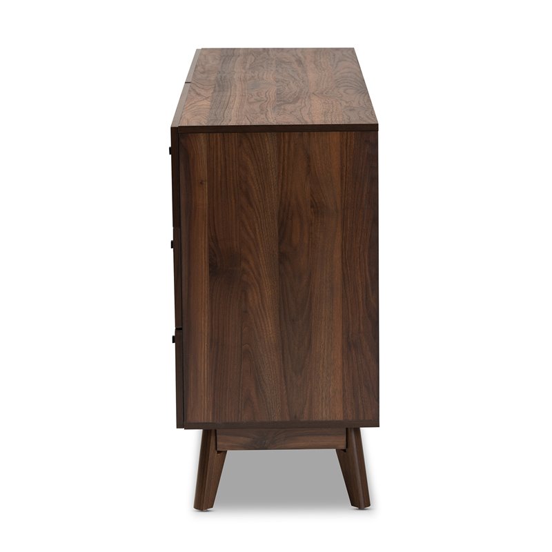 Baxton Studio Hartman Walnut Brown Finished Wood 6-Drawer Dresser