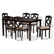 Baxton Studio Ruth Dark Brown Finished Wood 7-Piece Dining Set
