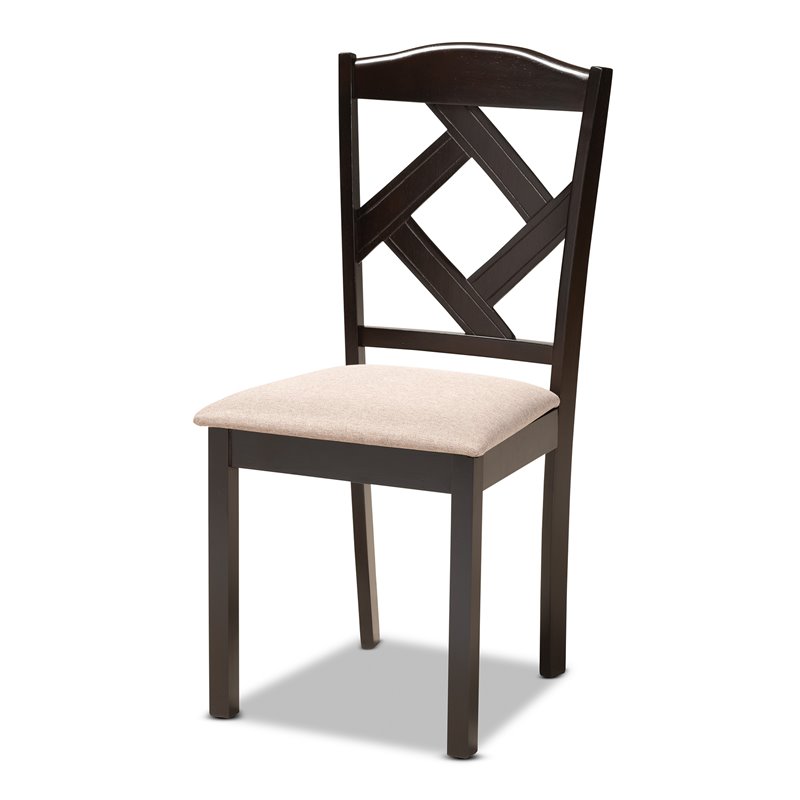 Baxton Studio Ruth Dark Brown Finished Wood 7-Piece Dining Set