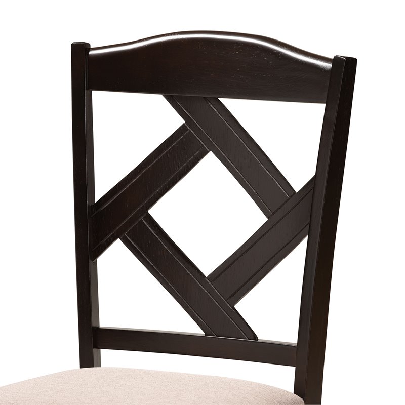 Baxton Studio Ruth Dark Brown Finished Wood 7-Piece Dining Set