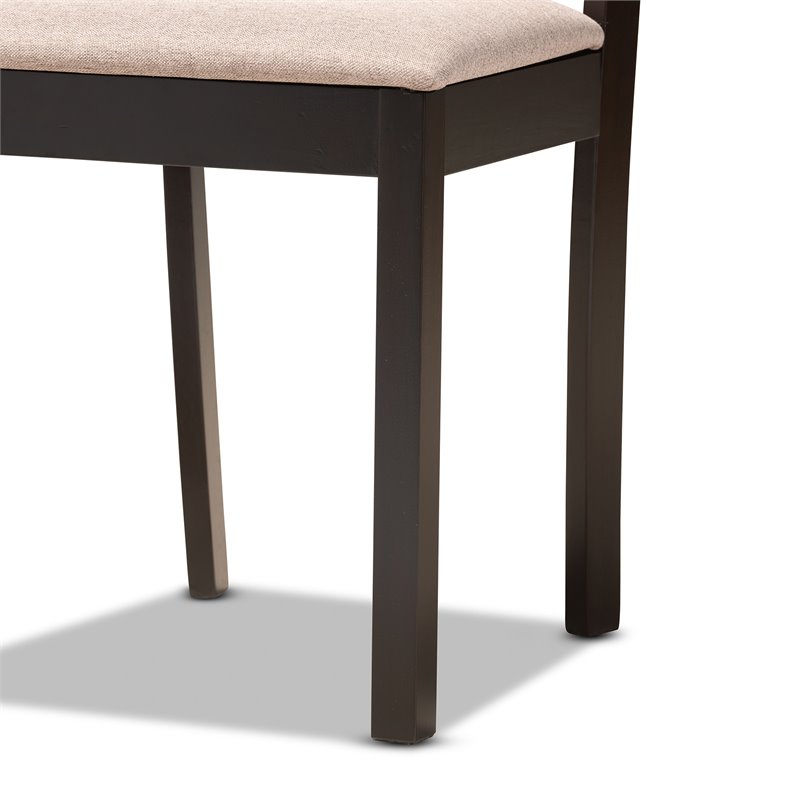 Baxton Studio Ruth Dark Brown Finished Wood 7-Piece Dining Set