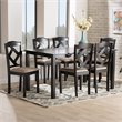 Baxton Studio Ruth Dark Brown Finished Wood 7-Piece Dining Set