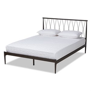 Baxton Studio Nano Black Finished Metal Full Size Platform Bed