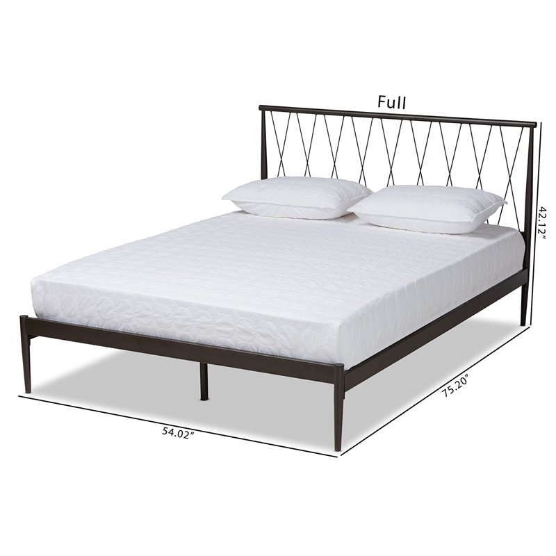 Baxton Studio Nano Black Finished Metal Full Size Platform Bed