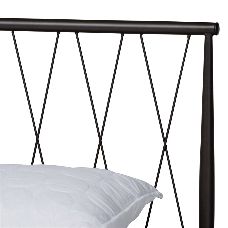 Baxton Studio Nano Black Finished Metal Queen Size Platform Bed