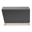 Baxton Studio Eckhart Dark Grey and Oak Finished Wood Cat Litter Box Cover House
