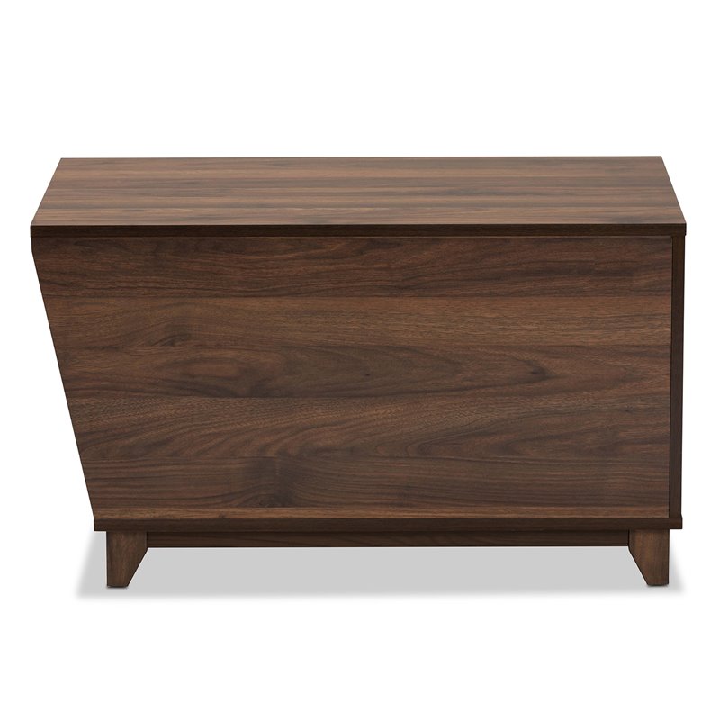 Baxton Studio Eckhart Walnut Brown Finished Wood Cat Litter Box Cover House