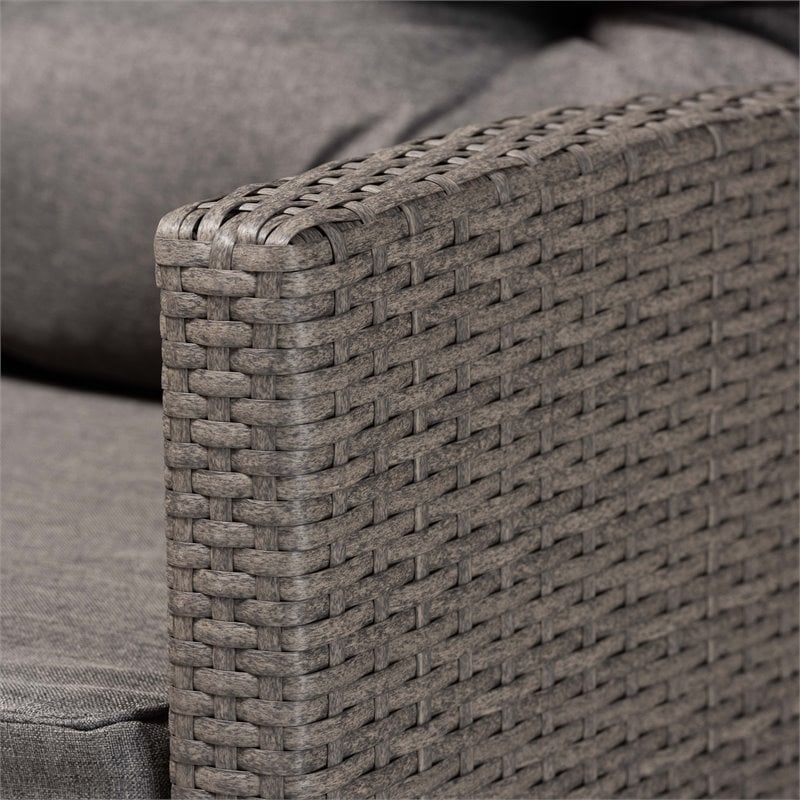 Baxton Studio Darian Grey and Grey Synthetic Rattan 4-Piece Patio Set