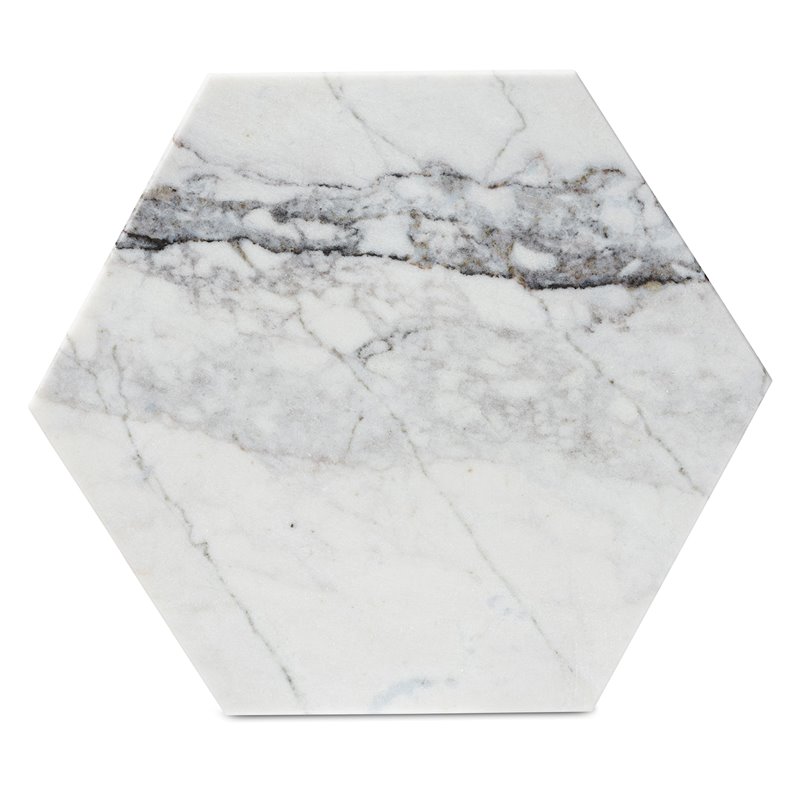 Baxton Studio Kalena Gold Metal End Table with Marble Tabletop
