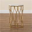 Baxton Studio Kalena Gold Metal End Table with Marble Tabletop