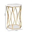 Baxton Studio Kalena Gold Metal End Table with Marble Tabletop