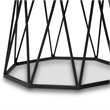 Baxton Studio Venedict Black Metal End Table with Marble Tabletop