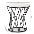 Baxton Studio Venedict Black Metal End Table with Marble Tabletop