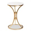 Baxton Studio Tarmon Gold Finished Metal End Table with Marble Tabletop