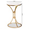 Baxton Studio Tarmon Gold Finished Metal End Table with Marble Tabletop